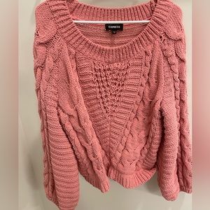 Express knitted bell-sleeve sweater